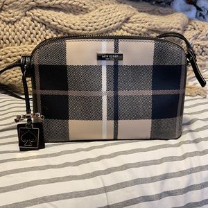 Kate Spade tan and black plaid crossbody.